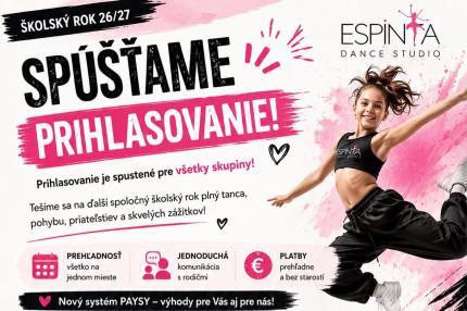 Prihlasovanie - Espinta Dance Studio
