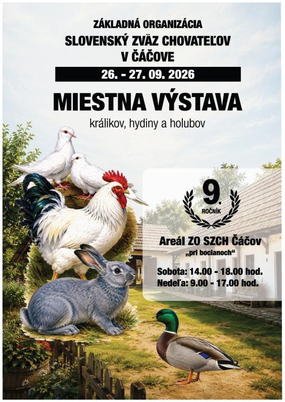 Čáčov: Výstava králikov, hydiny a holubov