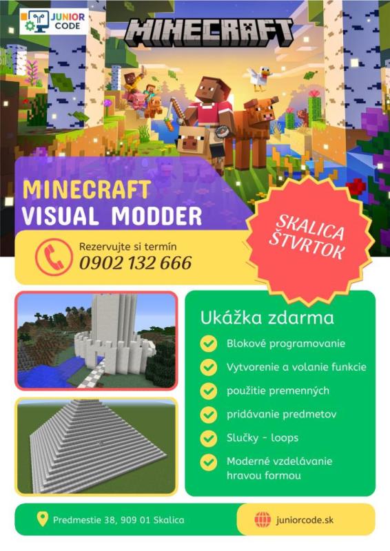 Bezplatná ukážková hodina Minecraft programovania pre deti